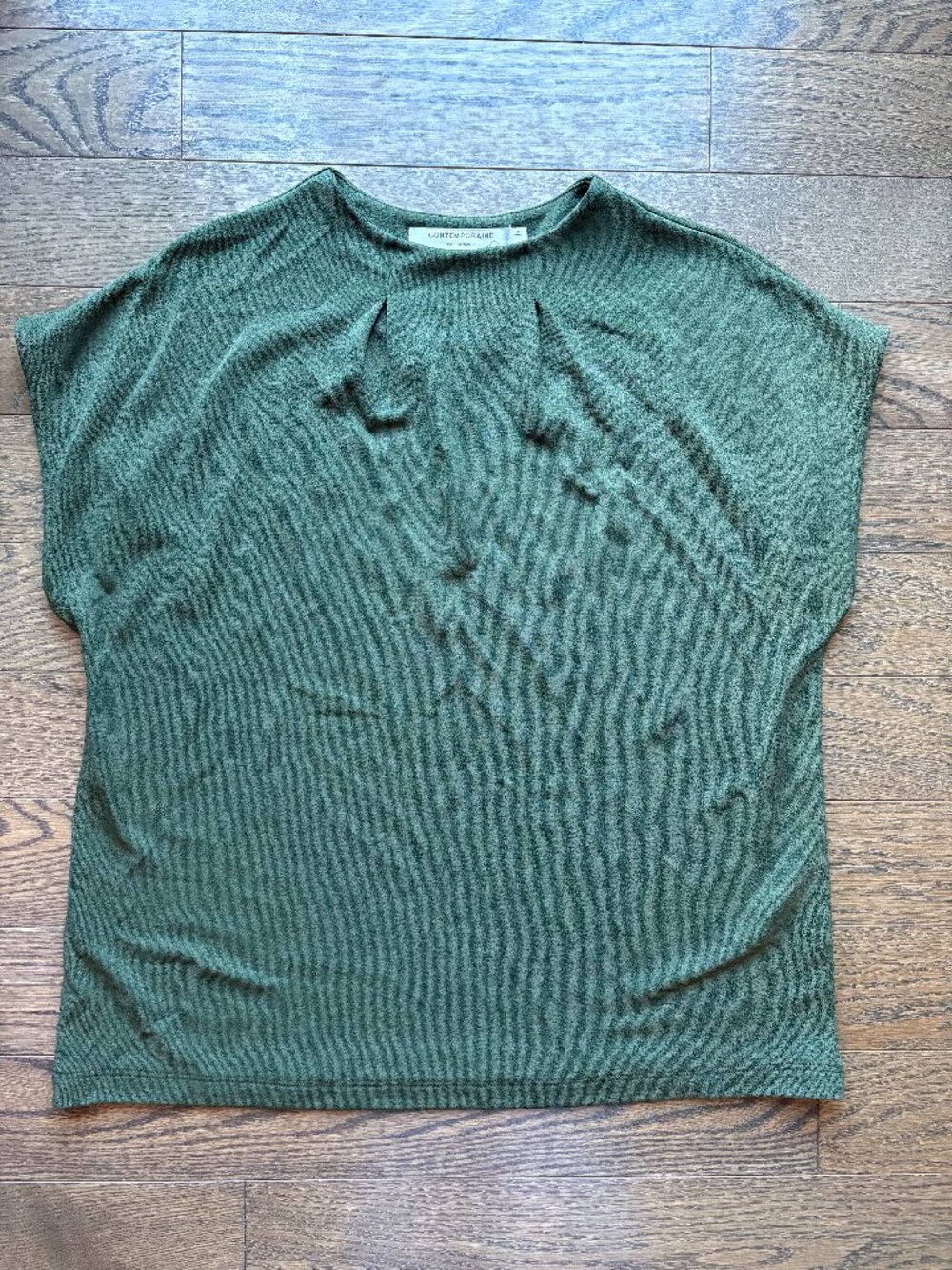 Contemporaine Green Ruched Blouse